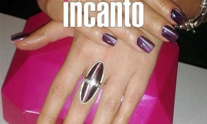  красивое покрытие ногтей гель-лаком «Кошачий глаз» 