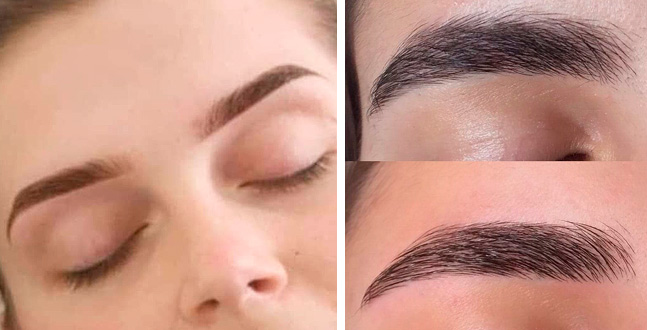 укладка бровей